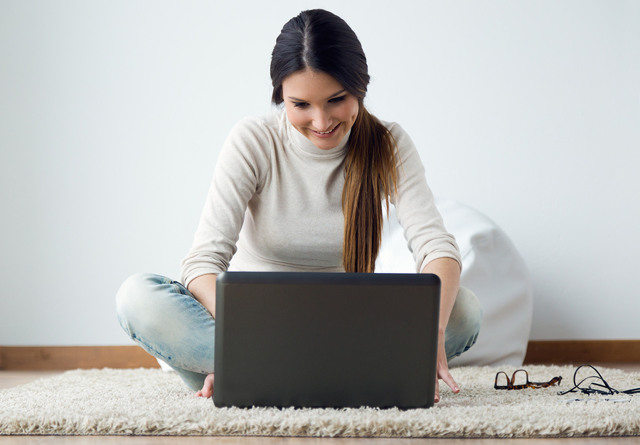 woman using a laptop